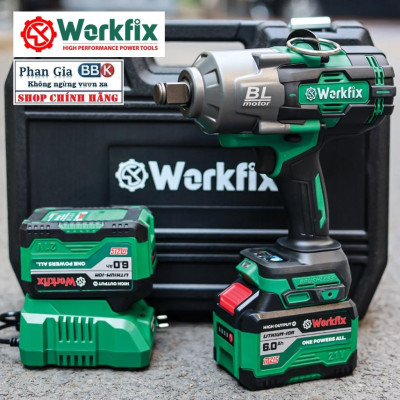 Máy Bắn Bulong WORKFIX WF-IW2100N Auto Stop Không Chổi Than, Lực Siết 2100N.M Mở Vặn Ốc Xe Tải, Ô Tô