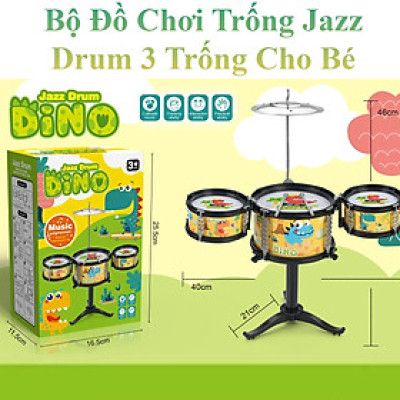 Bộ Đồ Chơi Trống Jazz 3 Trống Giúp Bé Cảm Thụ Âm Nhạc Sớm