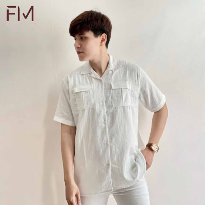 Áo sơ mi ngắn tay couple thời trang nam nữ, thun đũi trơn chất mát, phù hợp cho các bạn trẻ - FORMEN SHOP - FMHK003
