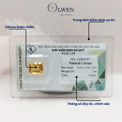 Viên đá thạch anh vàng ( citrine ) thiên nhiên  HA_G000507
