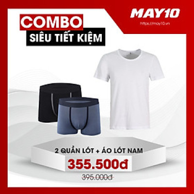 COMBO SIÊU TIẾT KIỆM 2 QUẦN LÓT NAM MAY 10 + ÁO LÓT CÓ TAY NAM MAY 10 (QUẦN + ÁO  GIAO MÀU NGẪU NHIÊN)