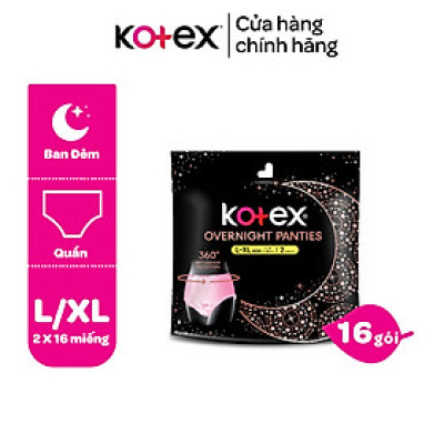 Thùng 16 gói BVS Kotex Ban Đêm Dạng Quần cỡ L/XL 2 miếng