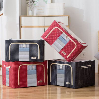 Túi vải đựng quần áo chăn màn khung sắt gấp gọn cỡ đại 66L - Túi vải đựng đồ đa năng chống thấm nhiều mẫu mã, họa tiết cao cấp - Hàng chính hãng D Danido