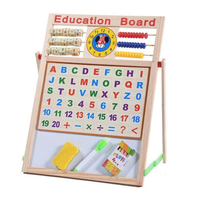 BẢNG HỌC GHÉP SỐ VÀ CHỮ 2 MẶT NAM CHÂM BẰNG GỖ