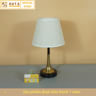 Đèn Ngủ Để Bàn HUTA Light For Life T5 Thép Mạ Đồng, Sang Trọng Decor Trang Trí Phòng Ngủ Khách Sạn, Điều Chỉnh Độ Sáng, Ánh Sáng Vàng