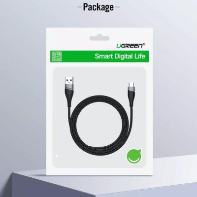 Ugreen UG50872ED017TK 0.5M màu Xám Cáp sạc truyền dữ liệu USB 2.0 sang MICRO USB đầu mạ thiếc - HÀNG CHÍNH HÃNG
