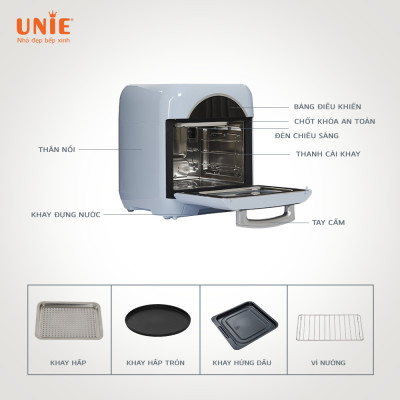 Nồi Chiên Hơi Nước Unie Steam Color Tiêu Chuẩn Đức Dung Tích 15 Lít Công Suất 1635 W - Hàng Chính Hãng