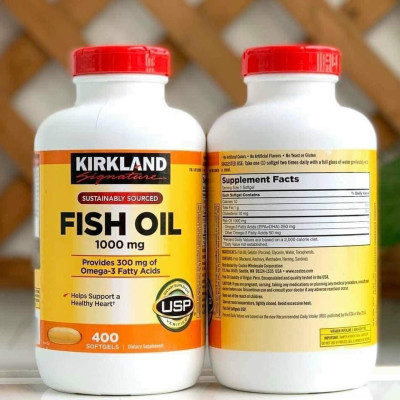 Omega 3 Mỹ Kirkland Signature Fish Oil 1000mg Hỗ trợ sức khỏe não bộ, hệ thần kinh, Tim mạch, Khớp, Bổ mắt, Làm đẹp da - OZ Slim Store