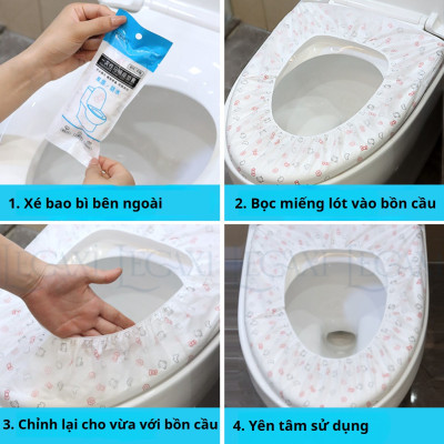 Miếng Lót Bồn Cầu Dùng Một Lần Cho Mẹ Bầu Trẻ Nhỏ Du Lịch Toilet Công Cộng Chống Thấm Có Thun Vệ Sinh