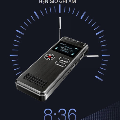 ROGTZ - Máy Ghi Âm Chuyên Nghiệp GH-Q6(SK06) Micro đa hướng Ghi âm dải rộng Loại bỏ tạp âm Hỗ trợ thẻ gắn ngoài lên tới 128Gb Nghe nhạc Mp3 Vỏ kim loại Màn LCD Pin Lithium 200mAh Sạc nhanh USB Tương thích nhiều HĐH - Hàng Chính Hãng