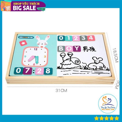 Hộp đồ chơi toán học kèm đồng hồ cho bé cao cấp