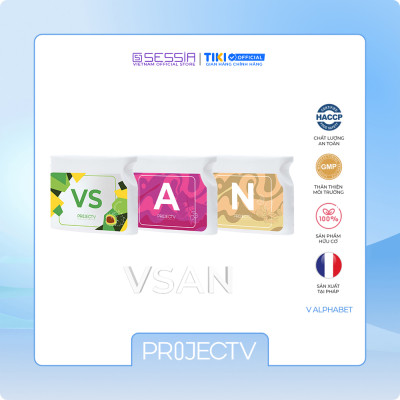 [TẶNG 5 TÚI PV ZIP] Thực Phẩm Sức Khoẻ VS+A+N | V Alphabet - Điều hòa huyết áp, Giảm đau chân, Chống nhiễm trùng hệ thống sinh dục - PROJECT V - Xuất xứ Pháp, Hàng Chính Hãng