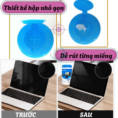 Hộp Khăn Lau Màn Hình 68 Miếng Tiện Lợi- Khăn Ướt Chuyên Dụng Lau Màn Hình – 68 Miếng- Hộp Khăn Lau Điện Tử Đa Năng 68 Miếng- Hộp Khăn Lau Màn Hình Không Xơ – 68 Miếng- Hộp Khăn Ướt Vệ Sinh Thiết Bị Công Nghệ – 68 Miếng,… Hàng nhập khẩu