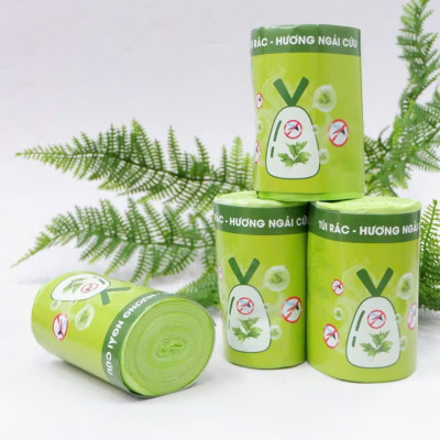 Cuộn 50 Túi Rác Hương Ngải Cứu & Lavender - Khử Mùi, Chống Côn Trùng, Chịu Lực Tốt, Tự Phân Hủy Sinh Học - HÀNG CHÍNH HÃNG MINIIN