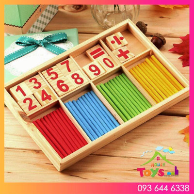 ĐỒ CHƠI HỘP TOÁN VÀ BẢNG QUE TÍNH BẰNG GỖ