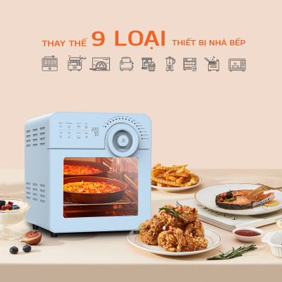 Nồi Chiên Không Dầu Unie Sky Blue Tiêu Chuẩn Đức 17 Chương Trình 14.5 Lít - Hàng Chính Hãng