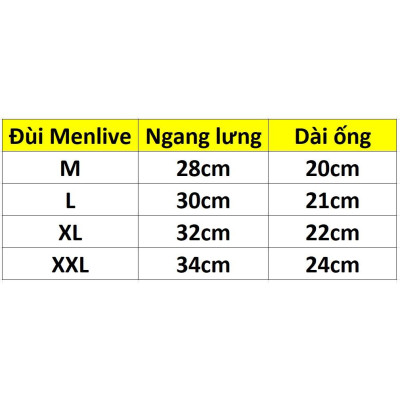 Combo 10 Quần Lót Đùi Nam Thun Lạnh Lưng Nhỏ Menlive ML3 – Mát Lạnh, Co Giãn 4 Chiều
