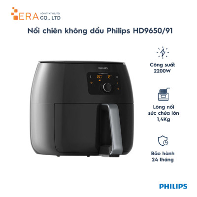 Nồi Chiên Không Dầu Điện Tử Philips HD9650/91 XXL (7.3 Lít) - Hàng Chính Hãng