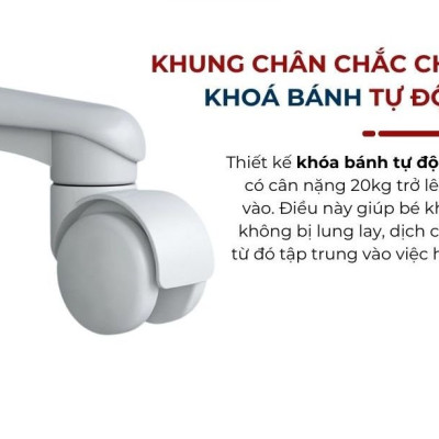 Ghế học sinh chống gù đa năng Juno sofa nâng hạ chiều cao tay gạt CT G104 có khóa bánh trọng lực, xoay 360 độ