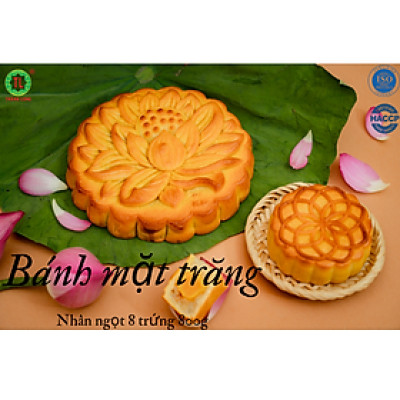 BÁNH TRUNG THU MẶT TRĂNG 002: HẠT SEN MACCA - KHOAI MÔN HẠNH NHÂN 8 TRỨNG 800G ( 2 LOẠI NHÂN TRONG CÙNG 1 BÁNH) - VIỆT NAM
