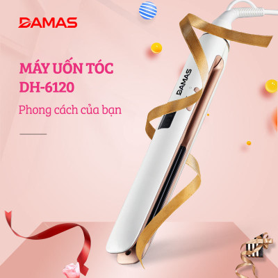 Máy Uốn Tóc, Máy Ép Tóc, Duỗi Tóc Đa Năng Kiểu Hàn Quốc DAMAS DH6120 - Thiết kế với 4 mức nhiệt tùy chỉnh phù hợp với nhiều loại tóc khác nhau giúp duỗi thẳng, làm xoăn tóc chuẩn Salon ngay tại nhà mà không cần phải ra cửa tiệm - Hàng Chính Hãng