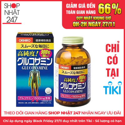 Thực phẩm chức năng viên uống bổ khớp, hỗ trợ trị đau nhức xương khớp Glucosamine Orihiro 1500mg Nhật bản