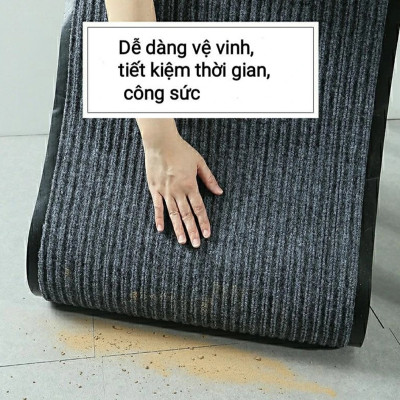 Thảm chùi chân đế chống trượt dạng sọc Stripmate Màu Xám đen / Xám đỏ kT 40 x 60 cm