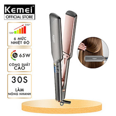 Máy duỗi tóc Kemei KM-3137 bảng nhiệt lớn 5 cm, điều chỉnh 11 mức nhiệt sử dụng được cho mọi loại tóc thích hợp sử dụng salon - Hàng chính hãng