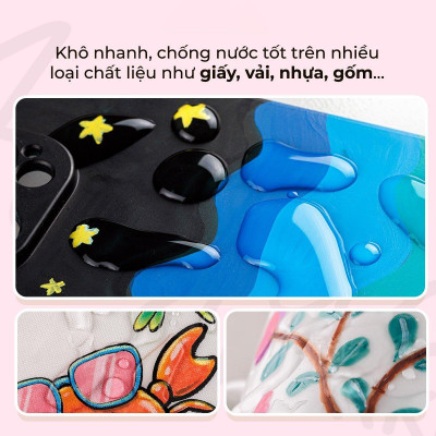 Hộp 24 Bút Lông Màu Acrylic Markers 1 Đầu - Colokit ACM-C004