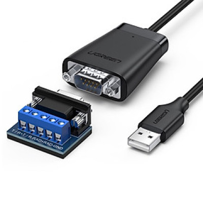 cáp chuyển Usb 2.0 ra Rs 422 Rs485 màu đen Ugreen 253UC60562CM 1.5M hàng chính hãng