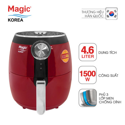 Nồi Chiên Không Dầu Magic A-802 (4.6 Lít) Đỏ- Hàng Chính Hãng
