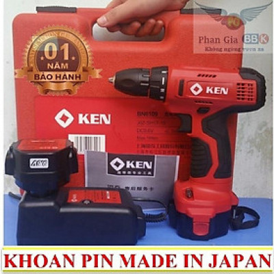 [chính hãƞg] Máy khoan dùng pin Ken 9.6V - Bộ Máy 2 Pin, Bảo hành 1 năm