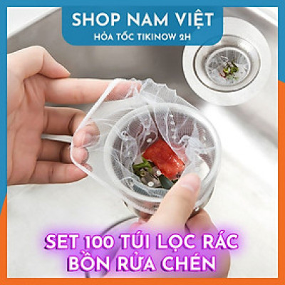 Set 100 Túi Lưới Lọc Rác Bồn Rửa Chén