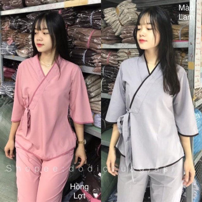 ĐỒ LAM ĐI CHÙA  Mẫu Nhật Nơ Không Thêu