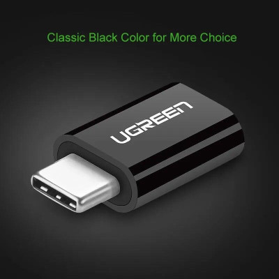 Ugreen UG30391US157TK Màu Đen Đầu chuyển đổi TYPE C sang MICRO USB vỏ nhựa ABS - HÀNG CHÍNH HÃNG