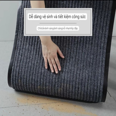 Thảm chùi chân chống trượt đế cao su đen (60 x 90 cm)