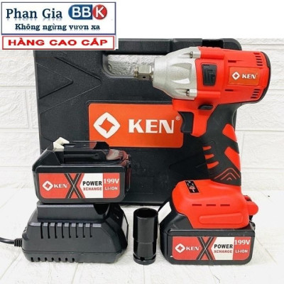 Máy Siết Bulong 199V Đầu 2 Trong 1, Máy Bắn Bulong Không Chổi Than Khoan Tường Bắn Vít Mở Ốc Xe Pin Khỏe