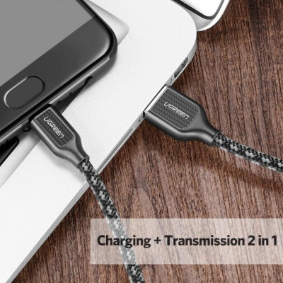 Ugreen UG50380US271TK 0.5M màu Đen Cáp sạc truyền dữ liệu USB 2.0 sang MICRO USB 4A võ hợp kim kẽm - HÀNG CHÍNH HÃNG