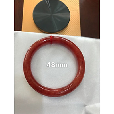 Vòng Cẩm Thạch Đỏ Đẹp A Ni 48mm x chột 7,2mm màu đỏ bông tươi sáng bóng đẹp nữ 40kg - 48kg mệnh hỏa mệnh thổ đeo xuất sắc đẹp món quà tặng ý nghĩa ạ