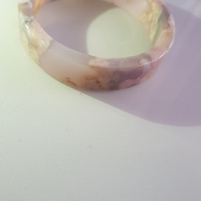 Vòng tay Nữ Mã Não Bản Vuông bông rau câu Ni 50mm x cao 13mm x dầy 5mm Nữ 45kg - 50kg đeo đẹp xinh tay lắm ạ