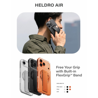 Ốp Lưng Cho iPhone 17 Air/ 17 Pro/ 17 Pro Max UNIQ HELDRO AIR Ôm Mỏng MagClick Dây Đeo FlexGrip Dùng Điện Thoại Một Tay Hàng Chính Hãng