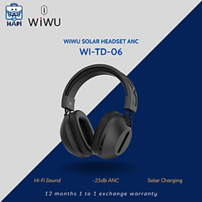 Tai nghe không dây hàng chính hãng WiWU Solar Wi-TD-06: Sạc năng lượng mặt trời, chống ồn chủ động (ANC), âm thanh chất lượng cao