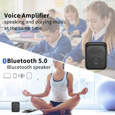 Máy Trợ Giảng Có Dây Shidu SD-M100 Cho Giáo Viên - Hàng Chính Hãng. SHIDU M100 Mini  Portable Rechargeable Bluetooth Speaker with Wired Microphone Headset 10W 1800mAh  Supports MP3 Format Audio for Teacher, Taxi Driver, Coaches, Training, Tour Guide