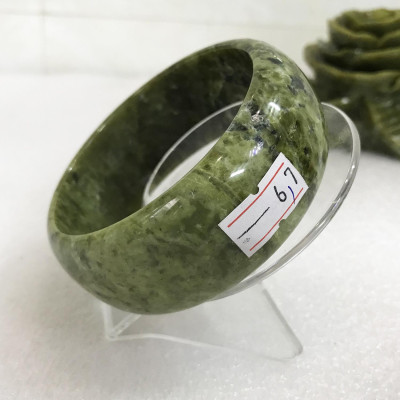 Vòng tay cẩm thạch bản 3cm màu xanh đen size 6.7cm cho người mệnh Hỏa và Mộc.VONGCAO6.7cm