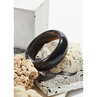 Vòng tay mã não đen bản hẹ 20mm mệnh thủy, kim - Ngọc Quý Gemstones