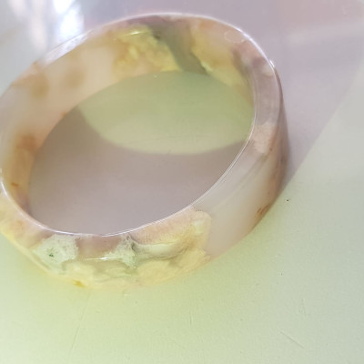 Vòng tay Nữ Mã Não Bản Vuông bông rau câu Ni 50mm x cao 13mm x dầy 5mm Nữ 45kg - 50kg đeo đẹp xinh tay lắm ạ