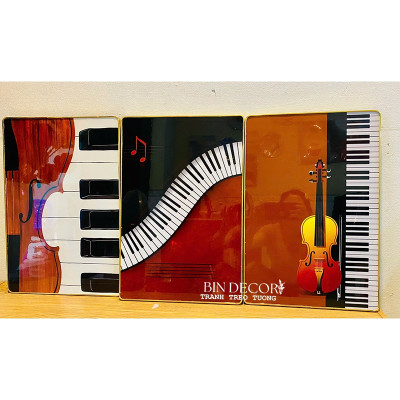 (ẢNH THẬT) Tranh treo tường âm nhạc 25 trang trí decor kèm đinh treo