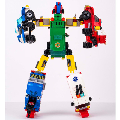 Bộ 6 Đồ Chơi Lắp Ráp Chiến Binh Bảo Vệ Thành Phố Biến Hình 6 Trong 1 - City Guardian Mecha - Toys&Joys 8831 (503 Mảnh Ghép)