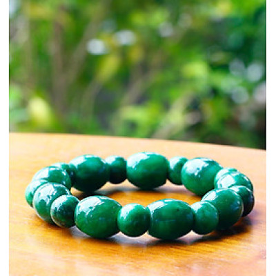 Vòng lu thống cẩm thạch sơn thủy size hạt 12mm mệnh hỏa , mộc - Ngọc Quý Gemstones