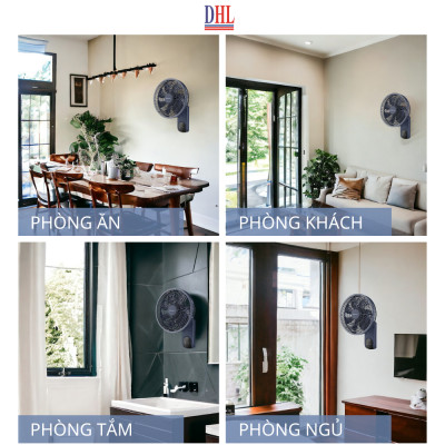 Quạt treo tường điện tử Mitomo FTT-60HE, sử dụng bạc đạn hoạt động siêu êm, công suất 60W mạnh mẽ - Hàng chính hãng